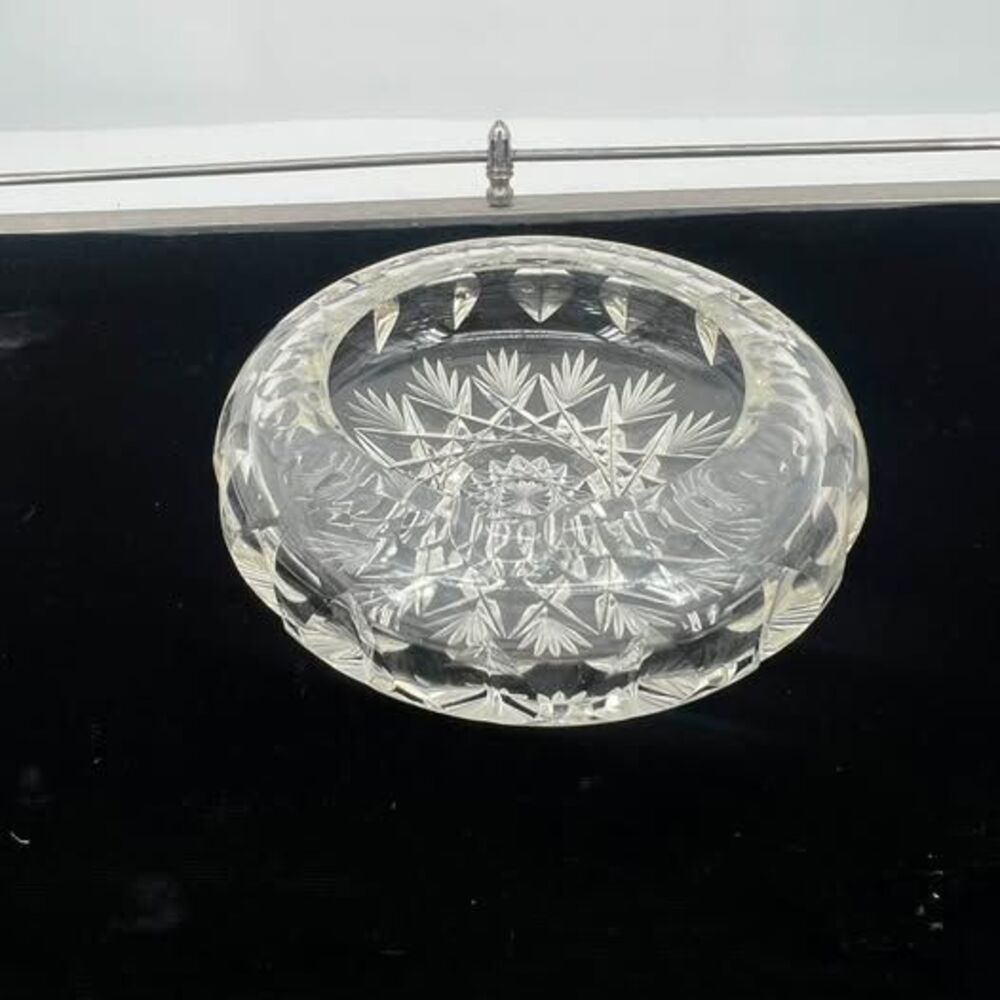 Vintage Cut Crystal Starburst Ashtray